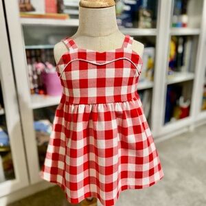 Janie and Jack Red and White Gingham / Checkered Dress Baby Girl